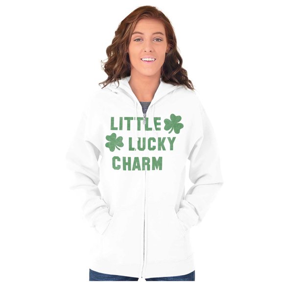 St Patricks Day Little Lucky Charm Zip Up Hoodie Men's Women's Brisco Brands S