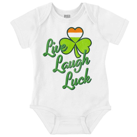 St Patricks Day Live Laugh Luck Bodysuit Jumper Girls Infant Baby Brisco Brands 24M