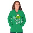 thumbnail image 1 of St Patricks Day Live Laugh Luck Zip Hoodie Sweatshirt Women Brisco Brands S, 1 of 5