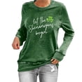 thumbnail image 1 of St Patricks Day Long Sleeve T Shirt Women Vintage Irish Shamrocks Clover Crewneck Tees Spring Fall Tshirt Slim Tops Green XL, 1 of 3