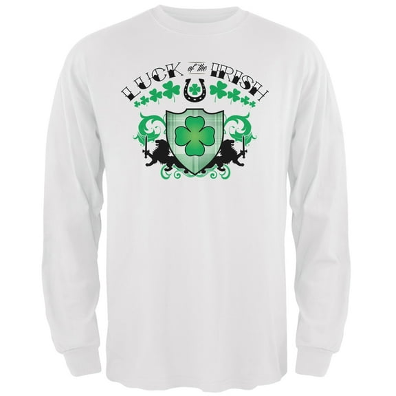St. Patricks Day - Luck Of The Irish White Adult Long Sleeve T-Shirt - X-Large