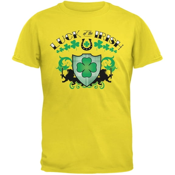 St. Patricks Day - Luck Of The Irish Yellow Adult T-Shirt - X-Large