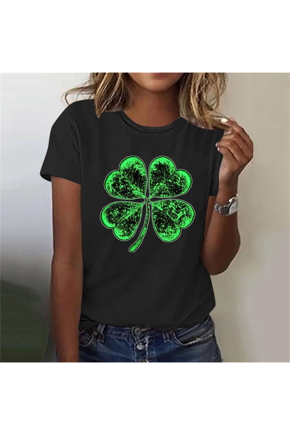 St. Patricks Day Luck Shirts for Women Graphic St Patty's Gift Tee Tops