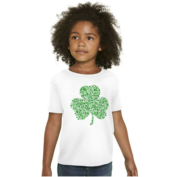 St Patricks Day Lucky Irish Shamrock Crewneck T Shirts Boy Girl Teen Brisco Brands XS
