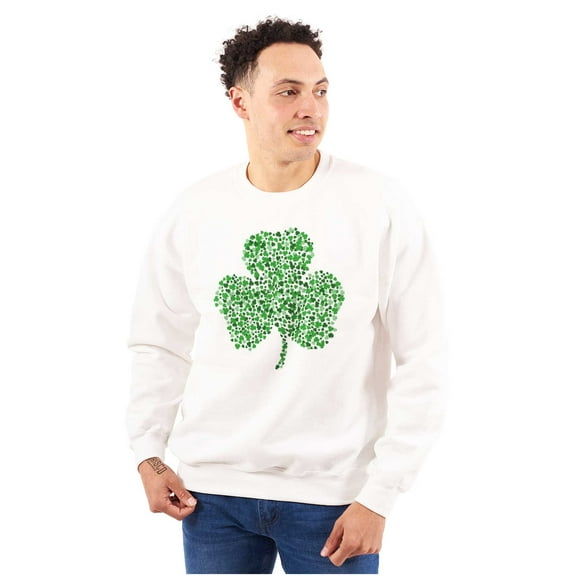 St Patricks Day Lucky Irish Shamrock Unisex Plus Fleece Graphic Sweatshirt Brisco Brands 2X