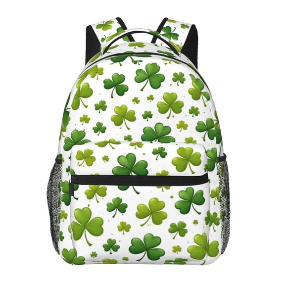 St Patricks Day Lucky Shamrock Clover Backpack Lightweight Rucksack Travel Bag for Men and Women