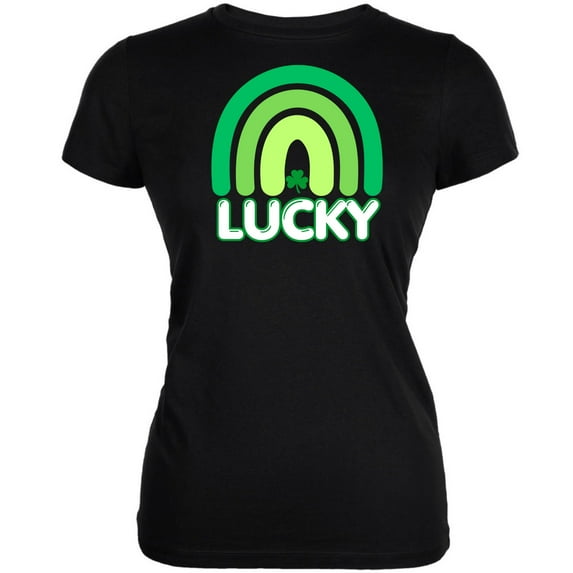 St Patricks Day Lucky Shamrock Rainbow Juniors Soft T Shirt