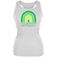 thumbnail image 1 of St Patricks Day Lucky Shamrock Rainbow Juniors Soft Tank Top, 1 of 5