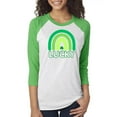 thumbnail image 1 of St Patricks Day Lucky Shamrock Rainbow Unisex Raglan Baseball Tee, 1 of 5