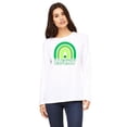 thumbnail image 1 of St Patricks Day Lucky Shamrock Rainbow Womens Long Sleeve T Shirt, 1 of 5