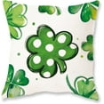 thumbnail image 1 of St Patricks Day Lumbar Pillow Cover 16x16 Green Shamrock Clover Lucky Decorative Farmhouse Throw Pillows St Patrick''s Day Cushion Case for Sofa Couch Home Bed Decor, 1 of 6