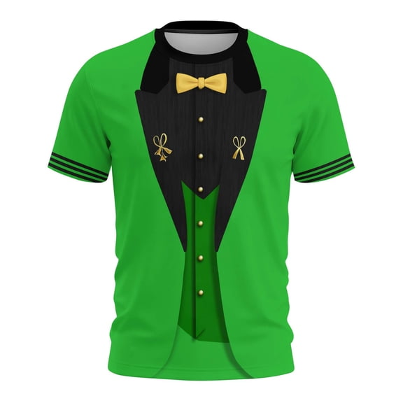St Patricks Day Mens Shirt Round Neck Short Sleeve Tops 3D Print Funny T Shirt Irish Men's Novelty Shirts Casual Summer Tees