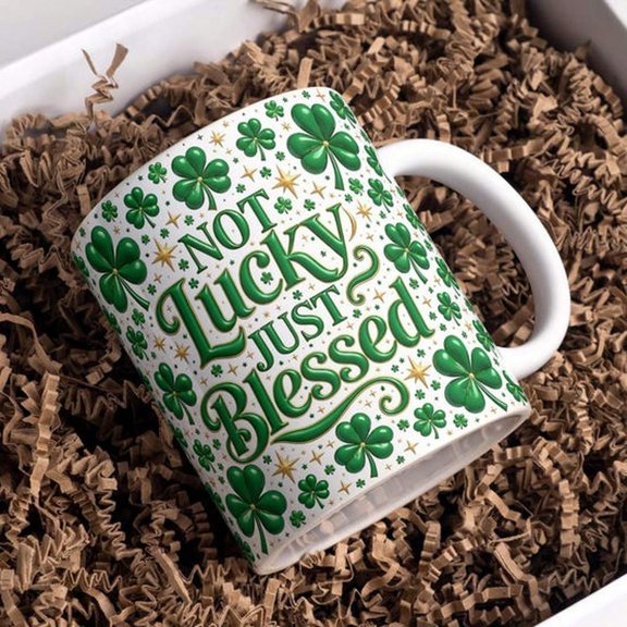 St Patricks Day Mug Wrap 11oz & Coffee Mug , Lucky Mug Wrap, D1igital Download