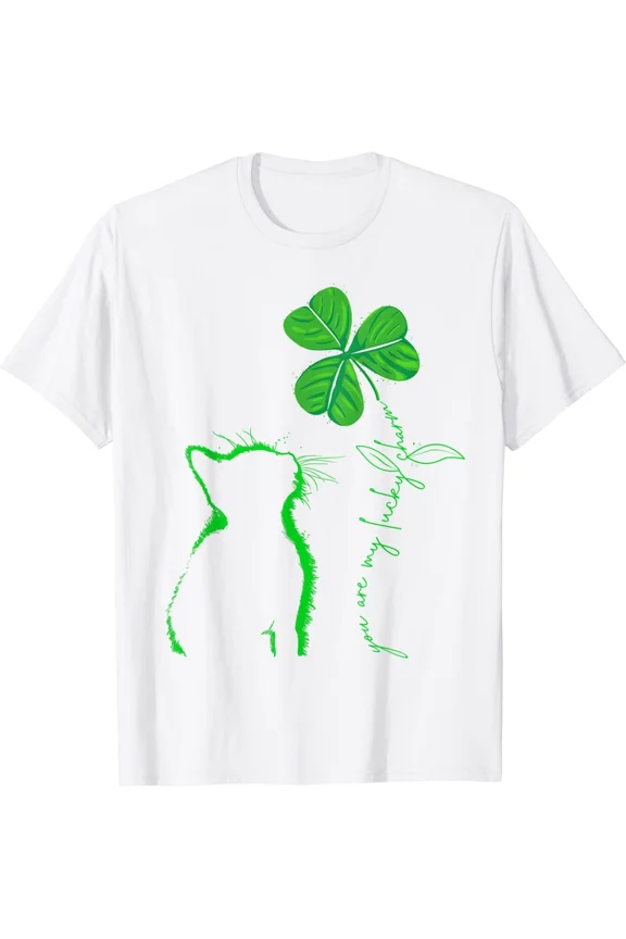 St Patricks Day My Lucky Charm Cat Kitty Kitten Irish Holiday Gift Unisex T-Shirt ,up to size 5XL