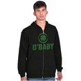 thumbnail image 1 of St Patricks Day O Baby Shamrock Unisex Fleece Graphic Zip Up Hoodie Brisco Brands 3X, 1 of 5