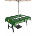 thumbnail image 1 of St Patricks Day Outdoor Tablecloth - 52x70 Inch Rectangle Dining Table Cover, Gnomes Green Shamrock Spring Gold Coin Striped Waterproof Outdoor Table Cloth with Umbrella Hole & Zipper for Patio, 1 of 7