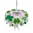 thumbnail image 1 of St Patricks Day Outdoor Tablecloth - 60 Inch Round Dining Table Cover, Shamrock Grey Green Spring Modern Leaf Waterproof Outdoor Table Cloth with Umbrella Hole & Zipper for Picnic/Patio/Party, 1 of 7