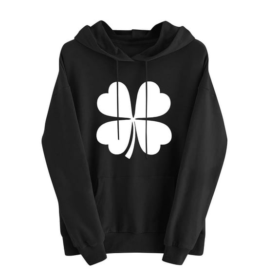 St Patricks Day Outfits for Women Green Irish Shamrock Print Sweatshirt Casual Drop Shoulder Long Sleeve Jumper Festival Hoodie Women
