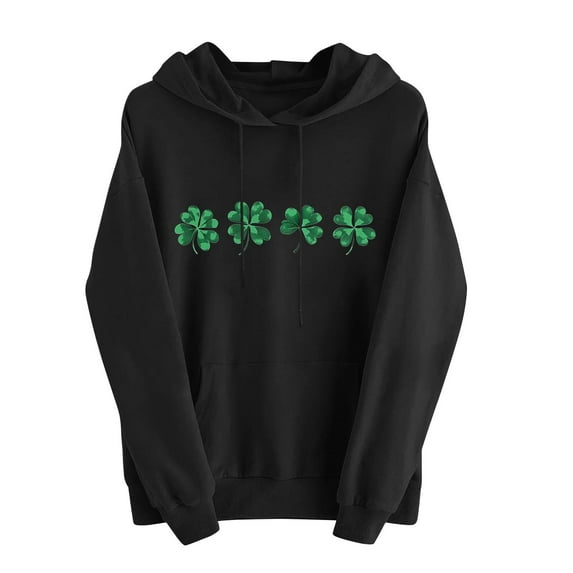 St Patricks Day Outfits for Women Green Irish Shamrock Print Sweatshirt Casual Drop Shoulder Long Sleeve Jumper Festival Hoodie Women