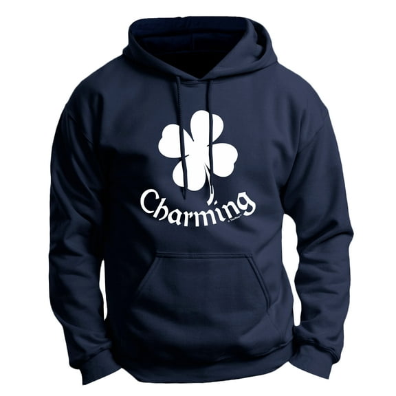 St Patricks Day Party Supplies 4 Leaf Clover Shamrock Lucky Charming Premium Hoodie Sweatshirt Medium Navy