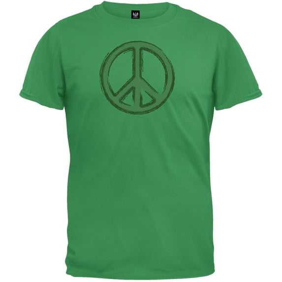 St. Patricks Day - Peace Sign Irish Green T-Shirt - X-Large
