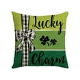 thumbnail image 1 of St Patricks Day Pillow Cover 17.7x17.7 inch Green Shamrock Clover Lucky Decorative Farmhouse Throw Pillows St Patrick's Day Cushion Case for Sofa Couch Home Bed Decor, 1 of 6