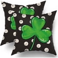 thumbnail image 1 of St Patricks Day Pillow Covers 16X16 Inch Watercolor Clover Decorative Pillow Cases Set of 2 Polka Dot Shamrock Spring Throw Pillows Farmhouse Decor for Sofa Bedroom Couch Living R, 1 of 5