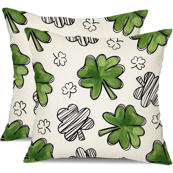 St Patricks Day Pillow Covers 16x16 Happy St Patricks Day Lucky Clovers Decor for Throw Pillows Covers St Patricks Day Pillow Covers Decor Couch Living Room 72B