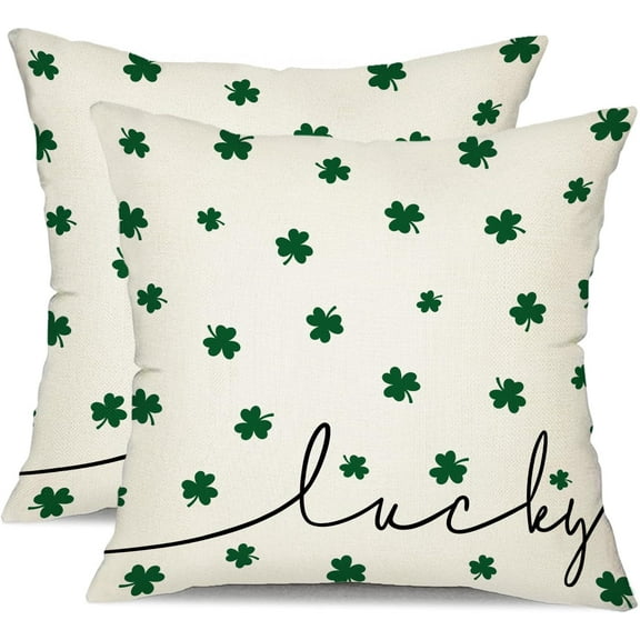 St Patricks Day Pillow Covers 18x18 Happy St Patricks Day Lucky Green Clovers Decor for White Throw Pillows Covers St Patricks Day Pillow Covers Decor Couch Living Room 70B
