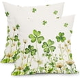 thumbnail image 1 of St. Patricks Day Pillow Covers 18x18 Inch Set of 2 Shamrock St Patricks Day Outdoor Throw Pillow Covers Rustic Spring Floral Decorative Pillowcases Cushion Covers for Couch, 1 of 6