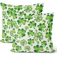 thumbnail image 1 of St Patricks Day Pillow Covers 18x18 Set of 2, Lucky Clover Throw Pillow Covers Green Shamrock Decorative Cushion Case St Patricks Day Decor for Home Couch Sofa Outdoor, 1 of 6