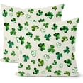 thumbnail image 1 of St Patricks Day Pillow Covers 18x18 Set of 2, Lucky Clover Throw Pillow Covers Green Shamrock Decorative Farmhouse Cushion Case St Patricks Day Decor for Home Couch Sofa Outdoor, 1 of 6