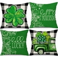 thumbnail image 1 of St Patricks Day Pillow Covers 18x18 Set of 4 Lucky Green Clovers Truck Decor Plaid Throw Pillows covers St Patricks Day Pillow covers Decor Couch Living room 181, 1 of 6
