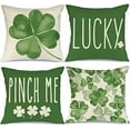 thumbnail image 1 of St Patricks Day Pillow Covers 18x18 Set of 4 St Patricks Day Decorations for Home Shamrock Lucky St Patricks Day Decorative Throw Pillows Farmhouse St Patricks Day Decor, 1 of 5