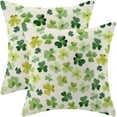 thumbnail image 1 of St Patricks Day Pillow Covers 20x20 Inch Set of 2 for Green Clover Decor Throw Pillows Spring Nature Plant Shamrock Outdoor Decorative Cushion Cases for Couch Bed Decorations, 1 of 6