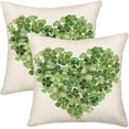 thumbnail image 1 of St Patricks Day Pillow Covers 20x20 Inch Set of 2 Lucky Clover Shamrocks Green Heart Decorative Pillowcase Spring Farmhouse Holiday Decorations Cushion Case for Couch Sofa Bed, 1 of 5