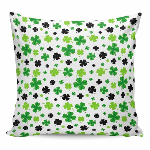 St Patricks Day Pillow Covers 26x26 Inch Decorative Throw Pillow Cover, Spring Country Green Black Shamrock Sofa Pillowcases Accent Cushion Case Home Decor Bedroom Living Room