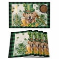thumbnail image 1 of St Patricks Day Placemats Set of 12, Farmhouse Watercolor Dogs Green Shamrock Placemats for Dining Table, Place Mats for Kitchen Tabletop, Waterproof Wipeable Dining Table Mats Set, 1 of 9