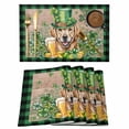 thumbnail image 1 of St Patricks Day Placemats Set of 12, Watercolor Dogs Green Shamrock Wood Grain Placemats for Dining Table, Place Mats for Kitchen Tabletop, Waterproof Wipeable Dining Table Mats Set, 1 of 9