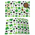 thumbnail image 1 of St Patricks Day Placemats Set of 8, Spring Country Green Black Shamrock Placemats for Dining Table, Place Mats for Kitchen Tabletop, Waterproof Wipeable Dining Table Mats Set, 1 of 9