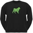 thumbnail image 1 of St. Patricks Day - Pug Shamrock Black Adult Sweatshirt, 1 of 1