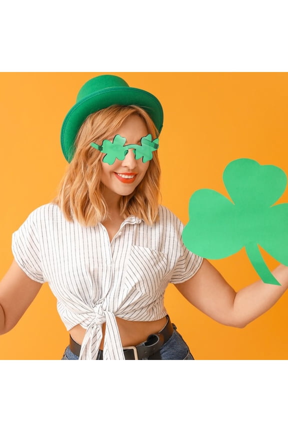 St. Patricks Day Rimless Fashion Sunglasses Women Men Party Goth Bat Novelty Frameless Glasses Trendy Flame Eyewear UV400 Protection(A Style)