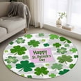 thumbnail image 1 of St Patricks Day Round Area Rug 4Ft Washable Circle Rugs for Bedroom Dining Room, Shamrock Grey Green Spring Modern Leaf Non-Slip Carpet Floor Mats Indoor Outdoor Carpet Runner Aesthetic Home Decor, 1 of 8