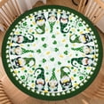 thumbnail image 1 of St. Patricks Day Round Fitted Tablecloth with Elastic Edge 40-44 Inch Shamrock Pattern Table Cover Washable Green Hat Gnome Table Cloth for Kitchen Dining Party Patio Picnic, 1 of 6