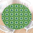 thumbnail image 1 of St Patricks Day Round Fitted Tablecloth with Elastic Edge,Water-Resistant Wipeable Green White Buffalo Plaid Clover Shamrock Table Cover for 44-48" Stretch Table Cloth for Dinner Indoor Outdoor Party, 1 of 4