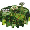 thumbnail image 1 of St. Patricks Day Round Tablecloth 60 Inch Green Shamrock Floral Round Tablecloth Washable Microfiber Tablecloth Decorative Table Covers for Picnic Party, 1 of 6