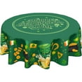 thumbnail image 1 of St Patricks Day Round Tablecloth 60 Inch Shamrock Gold Coin Tophat Beer Green St Patricks Decorative Table Cloth Polyester Table Cover for Kitchen Dining Room Party Home St. Patrick''s Day Decorations, 1 of 5