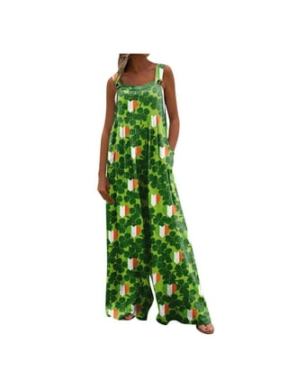 Lucky Brand LUCKY BRAND Womens Green Pocketed Sleeveless Square Neck Wide  Leg Jumpsuit L