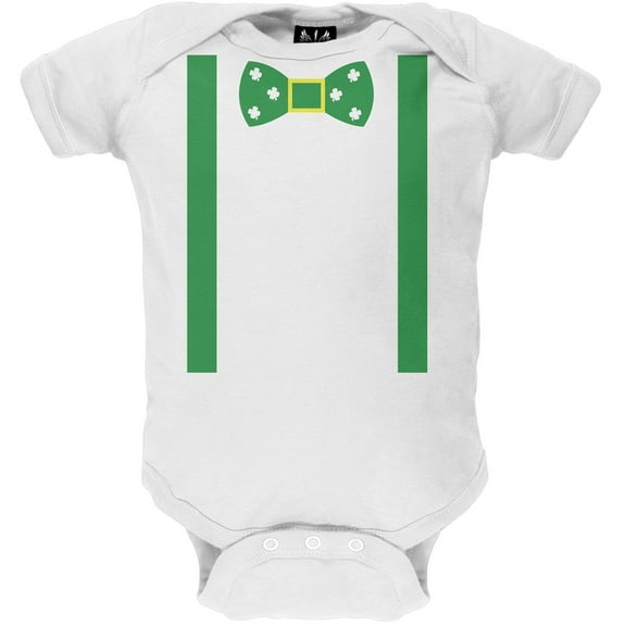 St. Patricks Day - Shamrock Bowtie Baby One Piece - 0-3 months