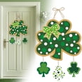 thumbnail image 1 of St Patricks Day Shamrock Door Hanger, Green Polka Dot Clover Welcome Sign with Hanging Ornaments, St Patricks Day Decorations for Front Door Porch Wall Decor, 1 of 9